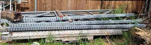 lot 379 image: LOT OF PALLET RACK UPRIGHTS AND SUCH AS SHOWN.