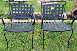 lot 387 image: LOT OF 2 WROUGHT IRON CHAIRS AS SHOWN. (YOUR BID X 2)