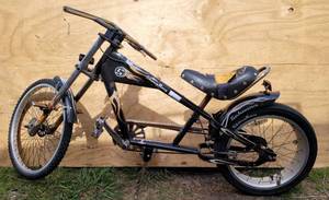 lot 416 image: VINTAGE SCHWINN STINGRAY BICYCLE CHOPPER ORANGE COUNTY CHOPPERS AS SHOWN.
