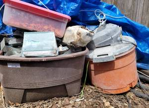 lot 426 image: MIXED LOT INCLUDING SHOP VAC, ROOFING NAILS, FAUCET, METAL FLENGES AND MORE AS SHOWN.
