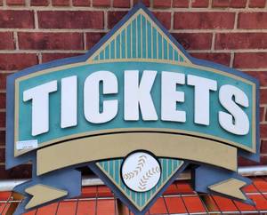 lot 454 image: TICKETS SIGN AS SHOWN.