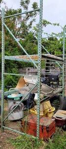 lot 482 image: PALLET RACK STYLE SHELF AS SHOWN. NO CONTENTS ARE INCLUDED. DELAYED PICK UP -- SATURDAY AFTER 400 PM OR SUNDAY