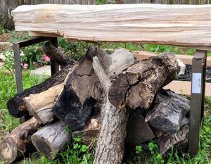 lot 509 image: METAL FIREWOOD RACK AS SHOWN. FIREWOOD NOT INCLUDED.