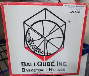 lot 566 image: BALLQUBE ACRYLIC BASKETBALL HOLDERDISPLAY IN BOX AS SHOWN.
