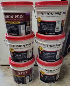 lot 580 image: LOT OF 6 ONE GALLON PAILS OF FUSION PRO SINGLE COMPONENT GROUT IN ASSORTED COLORS AS SHOWN. (YOUR BID X 6)