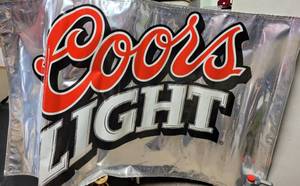 lot 586 image: LARGE SIZE COORS LIGHT ADVERTISING BANNER AS SHOWN.