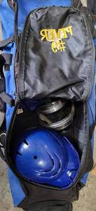 lot 616 image: LOT OF BASEBALL EQUIPMENT WITH BAG AS SHOWN.