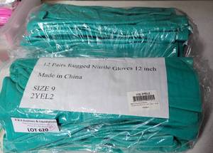 lot 620 image: LOT OF 2 PACKS OF RUGGED NITRILE 12 INCH GLOVES 2YEL2 AS SHOWN. 12 PAIR PER PACK. (YOUR BID X 2)