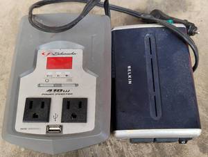 lot 645 image: LOT OF 2 POWER INVERTERS AS SHOWN. (1) SCHUMACHER AND (1) BELKIN. (YOUR BID X 2)