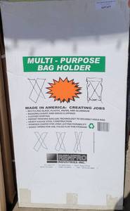 lot 677 image: MULTI-PURPOSE BAG HOLDER IN BOX AS SHOWN.