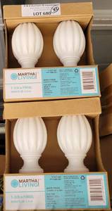 lot 680 image: LOT OF 2 NEW MARTA LIVING 1 38 FINIALS IN PACKAGES AS SHOWN. (YOUR BID X 2)