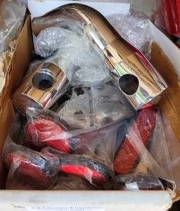 lot 690 image: LOT OF MOTORCYCLE PARTS AS SHOWN.