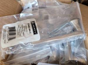 lot 692 image: LOT OF 12 NEW 3 MANDARA PULL IN SATIN NICKEL AS SHOWN. (YOUR BID X 12)