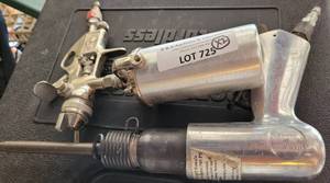 lot 725 image: PNEUMATIC POWER HAMMER AND SPRAY GUN AS SHOWN. (YOUR BID X 2)