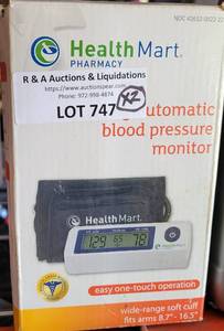 lot 747 image: LOT OF 2 HEALTH MART FULLY AUTOMATIC BLOOD PRESSURE MONITORS IN BOXES AS SHOWN. (YOUR BID X 2)