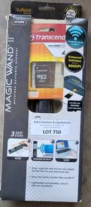 lot 750 image: MAGIC WAND II WIRELESS PORTABLE SCANNER IN UNOPENED PACKAGE AS SHOWN.