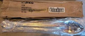 lot 769 image: LOT OF 12 NEW WINCO 15 PERFORATED BASTING SPOONS WITH SS HANDLE IN PACKAGES AS SHOWN. (YOUR BID X 12)