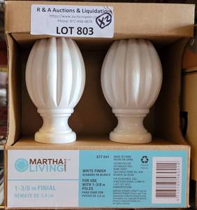 lot 803 image: LOT OF 2 NEW MARTA LIVING 1 38 FINIALS IN PACKAGES AS SHOWN. (YOUR BID X 2)