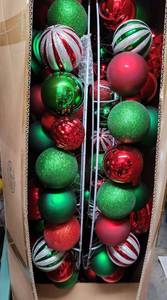 lot 826 image: HOME DEPOT 50 INCH DIAMETER SHATTERPROOF CHRISTMAS WREATH IN BOX AS SHOWN.
