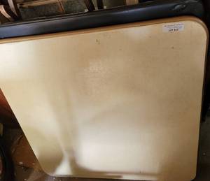 lot 852 image: LOT OF 2 SQUARED FOLDING CARD TABLES AS SHOWN. (YOUR BID X 2)