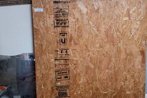 lot 860 image: PRESSED PARTICLE BOARD PLUS MIRROR AS SHOWN.
