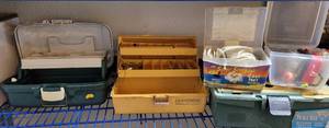 lot 866 image: LOT OF TACKLE BOXES WITH CONTENTS AS SHOWN.