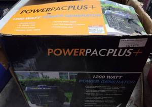 lot 873 image: POWERPACPLUS 1200 WATT BRUSHLESS GENERATOR HT1200L IN BOX AS SHOWN.