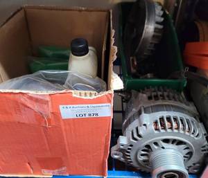 lot 878 image: ALTERNATOR, JOHN DEERE FILTERSOIL AND MORE AS SHOWN.