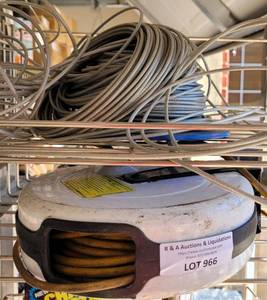 lot 966 image: EXTENSION CORD REEL PLUS CABLE AS SHOWN.
