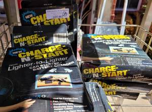 lot 967 image: LOT OF 9 CHARGE-N-START LIGHTER TO LIGHTER CAR STARTERBATTERY CHARGER MODEL 808 IN BOXES AS SHOWN. (YOUR BID X 9)
