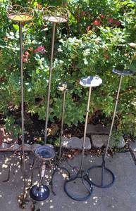 lot 988 image: LOT OF 6 METAL CANDLE HOLDERS IN VARIOUS STYLES AND SIZES AS SHOWN. (YOUR BID X 6)