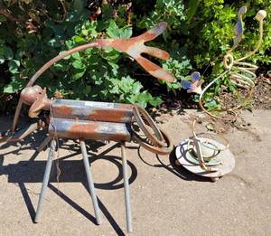 lot 990 image: LOT OF 2 YARD ART CUSTOM MADE BY ARTIST LUIS COLMENARES FROM NEW ORLEANS AS SHOWN. (YOUR BID X 2)