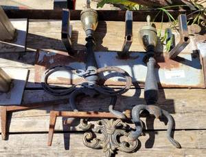 lot 997 image: CAST IRON FIREPLACE PARTS AND MORE AS SHOWN.