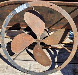 lot 1008 image: VINTAGE CAST IRON FAN AS SHOWN.