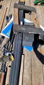 lot 1009 image: YARD SIGNS, FURNITURE DOLLY, SMALL SWEEPER AND MORE AS SHOWN.