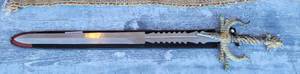 lot 1041 image: LARGE SWORD WITH PROTECTIVE SHEATH AS SHOWN.