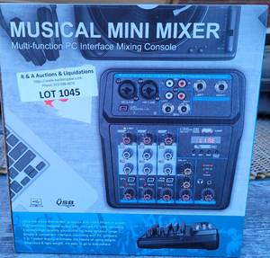 lot 1045 image: MUSICAL MINI MIXER MULTI-FUNCTION PC INTERFACE MIXING CONSOLE IN BOX AS SHOWN.