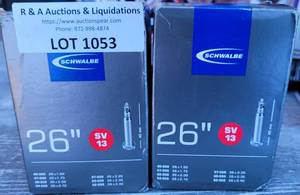 lot 1053 image: LOT OF 2 SCHWALBE 26 BICYCLE TUBES IN BOXES AS SHOWN. (YOUR BID X 2)