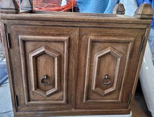 lot 1067 image: WOODEN NIGHT STAND IN STYLE, COLOR, AND CONDITION SHOWN.