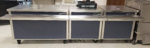 lot 8 image: 3-Piece Delfield Shelley Steel Blue Serving  Checkout Line, Models SC-50-NU & SCS-30 (Qty. 2)