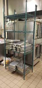 lot 40 image: Pair of Medium Metro Antimicrobial Metal Racks CONTENTS NOT INCLUDED