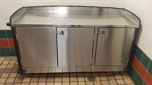 lot 51 image: Lakeside Stainless Steel Cart w 3 Doors  CONTENTS NOT INCLUDED