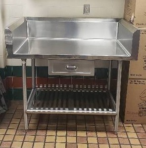 lot 56 image: Stainless Steel Work Station w Shelf & Drawer
