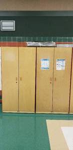 lot 78 image: Pair of JonTi Craft Wood Cabinets 35 x 72 Each (70 x 72 Total)  CONTENTS NOT INCLUDED