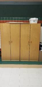 lot 80 image: Pair of JonTi Craft Wood Cabinets 35 x 72 Each (70 x 72 Total)  CONTENTS NOT INCLUDED