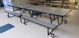 lot 19 image: Mobile Bench BU-12 Folding Cafeteria Table - 12 ft