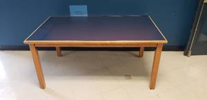 lot 97 image: Wood & Blue Laminate 6 ft Rectaungular Table