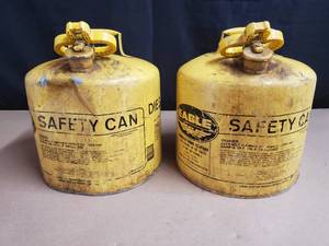 lot 34 image: Lot of 2 Eagle UI-50 SY Type I, 5 Gallon Diesel Saftey Cans