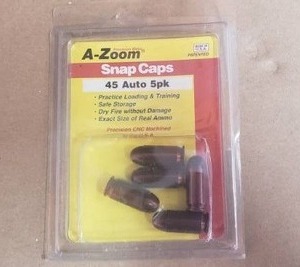 lot 9 image: 5 Pack of A-Zoom .45 Caliber Snap Cap Practice Rounds