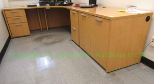 lot 14 image: National Renegade corner desk unit w doordrawer Cabinet storage, Made in USA